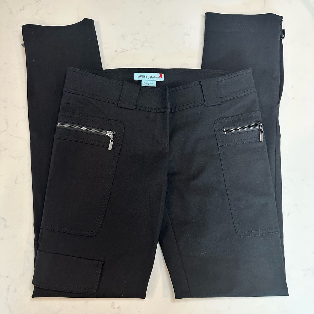Guess by Marciano Black Skinny Pants with Zip Pockets